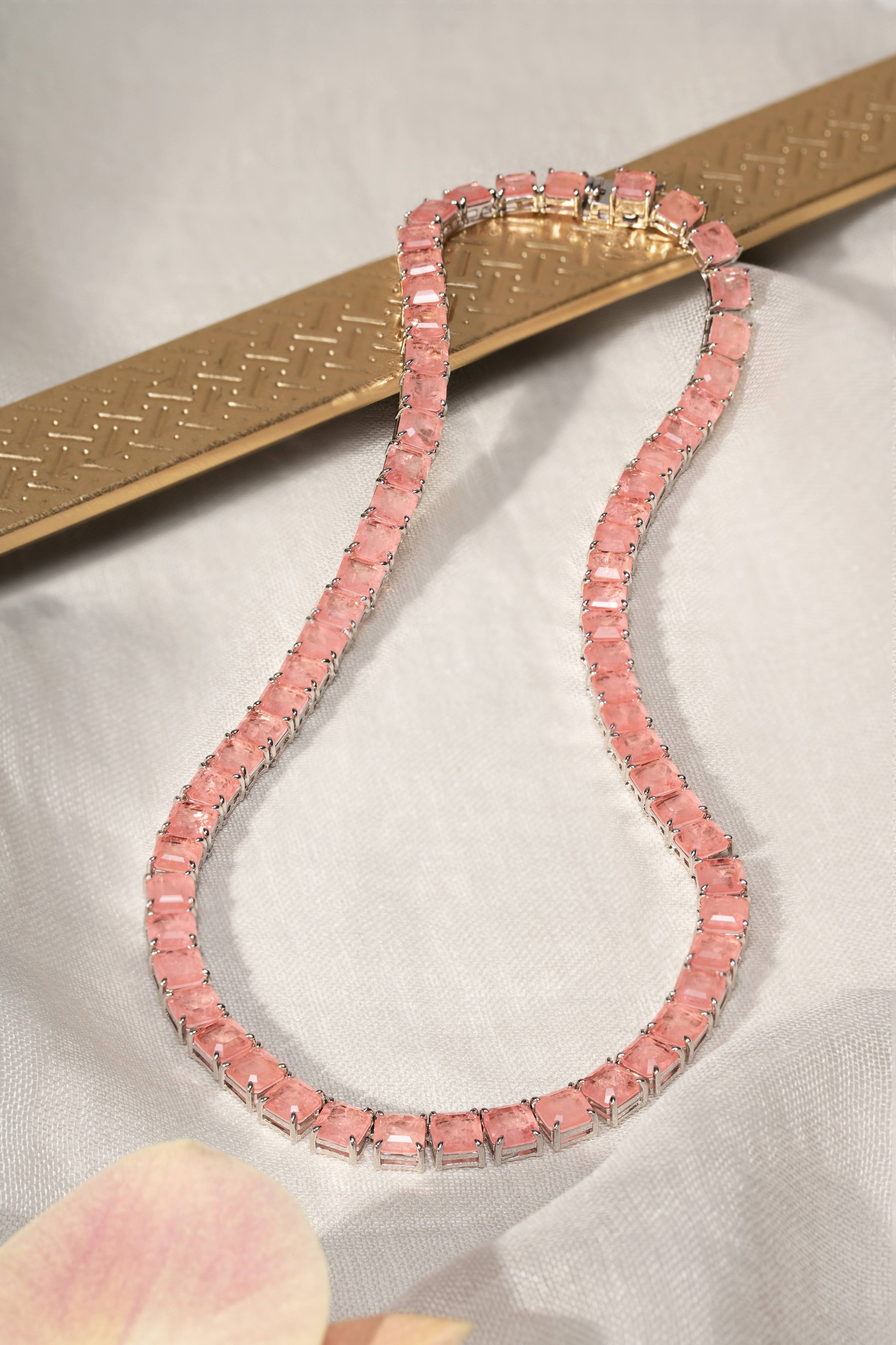 Colar Riviera de Fusion Morganita Rosa