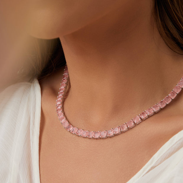 Colar Riviera de Fusion Morganita Rosa